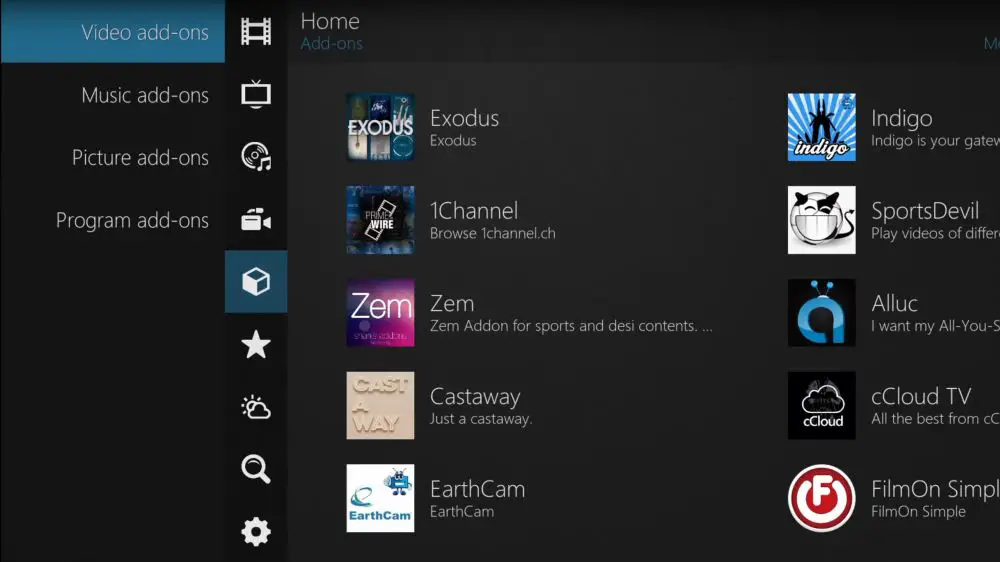 exodus work with new kodi theme